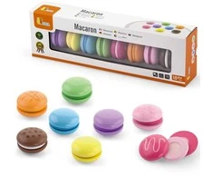 Viga Toys VIGA Wooden Cookies Colorful Cookies Macaroon Set 8 pcs