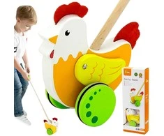 Viga Toys VIGA Wooden Educational Pusher Hen