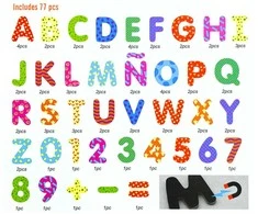 Viga Toys VIGA medinis magnetinis raidžių ir skaičių rinkinys