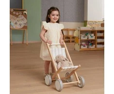 Viga Toys Medinis lėlių vežimėlis–sportinukas VIGA