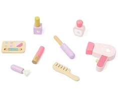 Viga Toys VIGA Medinė Tualetė su Veidrodžiu ir Kėdute Balti-Rožiniai