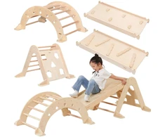 Viga Toys Viga Home žaidimų aikštelė 3in1 Piklerio trikampis supamoji lova ir čiuožykla