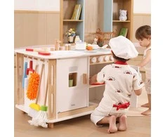 Viga Toys Interaktyvi virtuvėlė ir valymo stotelė vaikams Viga