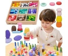 Viga Toys Medinių kaladėlių rinkinys VIGA Nature Treasures