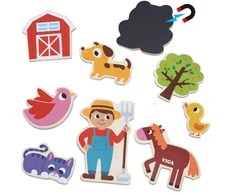 Viga Toys Medinių magnetų rinkinys ūkio draugai Viga 20vnt