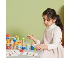 Dėlionė Viga Toys VIGA Wooden Geometric Blocks Puzzle 52 pcs.