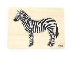 Viga medinis montessori dėlionės zebra su Pinski