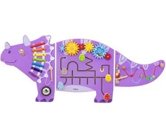 Viga Toys VIGA medinė sensorinė manipuliacinė lenta EDU Triceratops