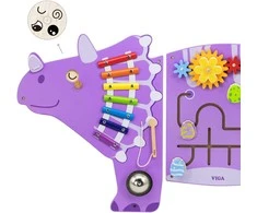 Viga Toys Viga Žaislai Medinė Manipuliacinė Lenta Triceratops