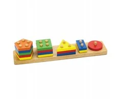 Viga mediniai blokai su montessori rūšiu