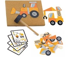 Viga Toys VIGA Wooden Nailing Toy Construction Vehicles 45 Pieces Montessori