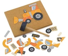 Viga Toys VIGA Wooden Nailing Toy Construction Vehicles 45 Pieces Montessori