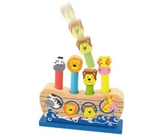Viga Toys VIGA Wooden Jumping Animals Noah's Ark
