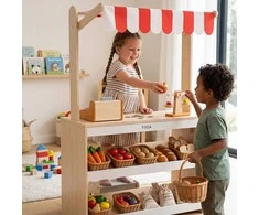 Viga Toys žaislinė parduotuvė medinė raudona balta