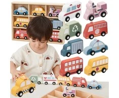 Viga Toys VIGA Medinių Miesto Transporto Priemonių Rinkinys 9vnt.