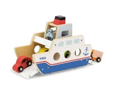 Viga Toys „Viga“ medinis laivas „Captain Car 4 PCS“.