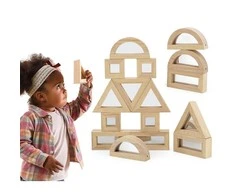 Viga Toys Viga medinis veidrodis blokuoja galvosūkį 16 elementų