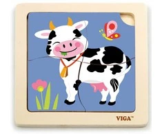 Viga Toys VIGA Handy Wooden Cow Puzzle