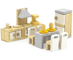 Viga Toys VIGA PolarB Dollhouse Furniture Set Kitchen Dining Room
