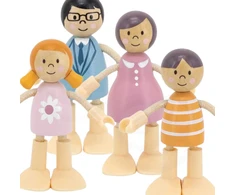 Viga Toys VIGA PolarB Wooden Dolls Family Doll Set Figures
