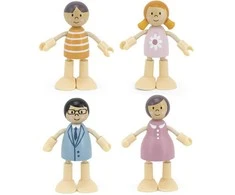 Viga Toys VIGA PolarB Wooden Dolls Family Doll Set Figures