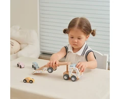Viga Toys VIGA PolarB Wooden Car Transporter 3 Cars Driver 18m+