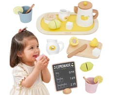 Viga Toys VIGA PolarB Wooden Lemonade Set Jug Tray Cups Lemon 21 pcs.