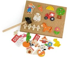 Viga Toys VIGA Wooden Farm Nail Art Montessori Cork Board