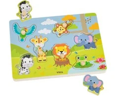 Viga Toys VIGA dėlionė Atpažink egzotinius gyvūnus