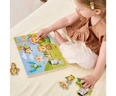 Viga Toys VIGA dėlionė Atpažink egzotinius gyvūnus