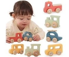 Viga Toys Medinių transporto priemonių rinkinys VIGA PolarB 4vnt