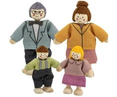 Viga Toys VIGA Medinės Lėlės 4 Asmenų Rinkinyje