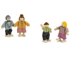 Viga Toys VIGA Medinės Lėlės 4 Asmenų Rinkinyje