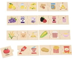 Viga Toys VIGA Edukaciniai Puzzliai Mažiesiems: Gamta ir Maistas