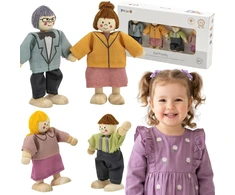Viga Toys VIGA medinių lėlyčių rinkinys 4 vnt 4587