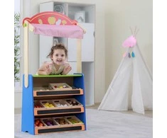 Viga Toys Viga Žaislai 2-in-1 Teatras ir Maisto Parduotuvė