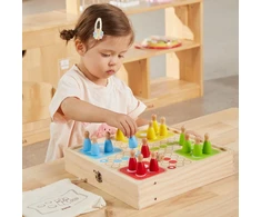 Viga Toys VIGA Wooden 4-in-1 Arcade Game Table Hockey Curling Bowling Ludo