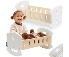 Viga Toys Medinis lėlytės lopšys su širdele VIGA