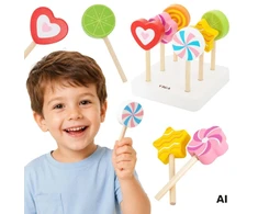 Viga Toys VIGA Mediniai ledinukai Konditerijos parduotuvės rinkinys 6 vnt. vaikams nuo 18 mėn.