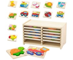 Viga Toys VIGA Wooden Puzzle 12 Boards