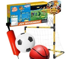 2in1 Krepšinio rinkinys ir Futbolo vartai + kamuoliai ir pompa, WOOPIE
