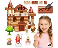 Woopie 3-in-1 Brick Castle 307 Pieces Figures DIY Construction Set for Kids