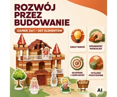Woopie 3-in-1 Brick Castle 307 Pieces Figures DIY Construction Set for Kids