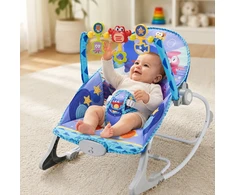 WOOPIE BABY 2-in-1 Rocker and Bouncer Crab Interactive Vibrations Melodies