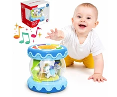 Woopie Baby WOOPIE Muzikinis Bębenėlis Projektorius 3w1 Muzikinė Žaislas Kūdikiams + Riedantis Volelis Mokymuisi Ridenti