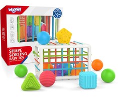 WOOPIE BABY Elastyczna Kostka Sensoryczna Sorter dla Dzieci Kolorowe Kształty 13 el.