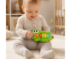 WOOPIE BABY Interactive Piano Crocodile Organ Musical Sounds Light 18m+