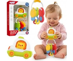 Woopie Baby Woopie Interaktyvi žaislinė mašina su rakteliu, melodijomis ir kramtuku