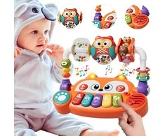 Interaktyvus edukacinis pianinas WOOPIE BABY lapiukas su LED šviesomis