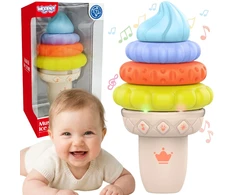 WOOPIE BABY Muzikinis ledų lavinamasis sensorinis galvosūkis, 5 detalės, garsas ir šviesa